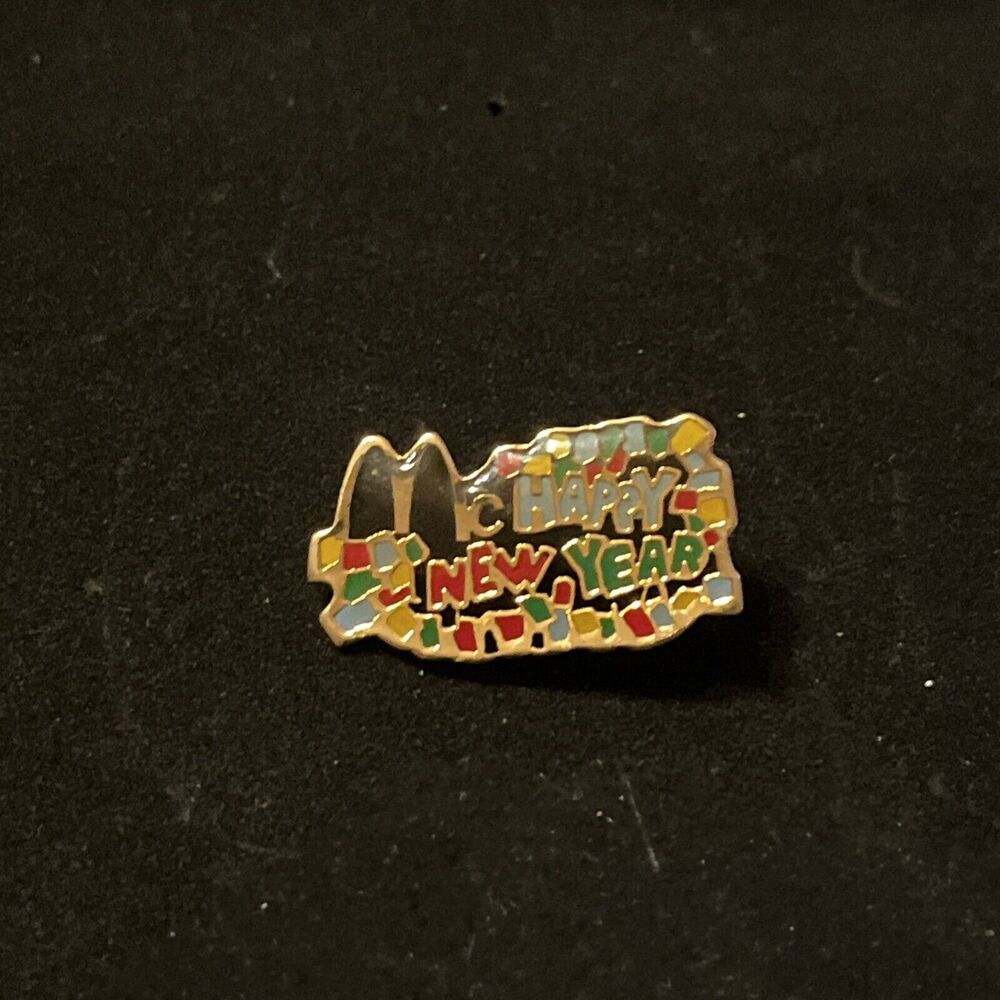 McDonald’s McHappy New Year Confetti Employee Lapel Hat Pin